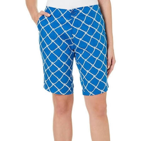 Caribbean-Joe-Rope-Print-Cobalt-Blue-Shorts sz.6 - Picture 1 of 6